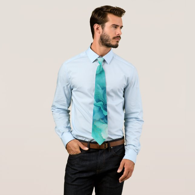 Mint Aqua Tinte Marmor Krawatte (Beispiel)