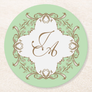 MINT BAROCK HOCHZEIT Coaster Runder Pappuntersetzer