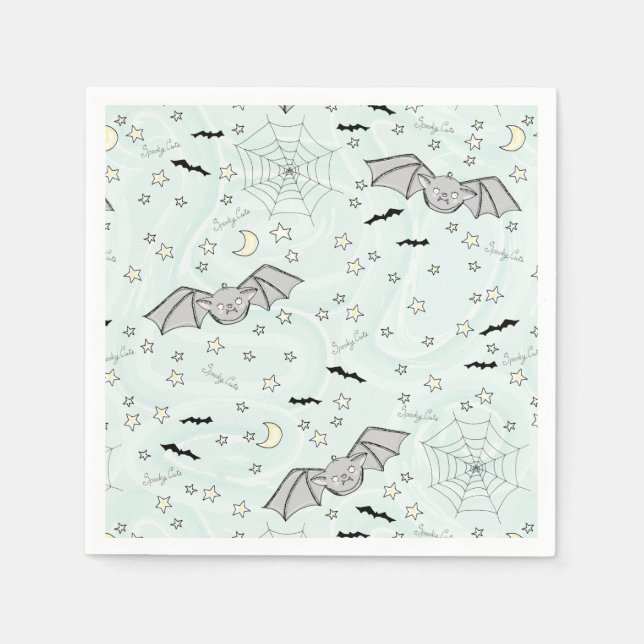 Mint Batty, Stars & Monde Niedlich Serviette (Vorderseite)