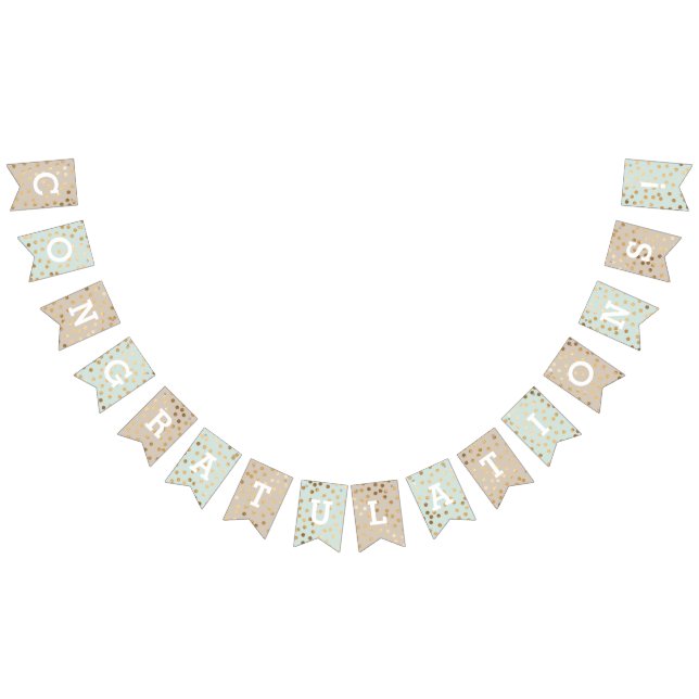 Mint Beige Imitate Gold Glitzer Dots Herzlichen Gl Wimpelkette (Alle)