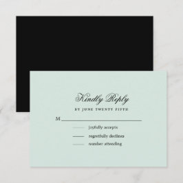 Mint | Black Elegant Minimalistisch Wedding RSVP C