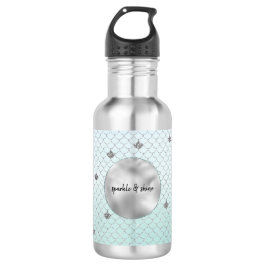Mint Blue Ombre Silver Glitzer Mermaid Edelstahlflasche
