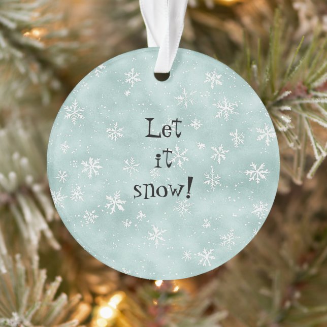 Mint Blue White Snowflakes Peppermint Christmas (Arbre)
