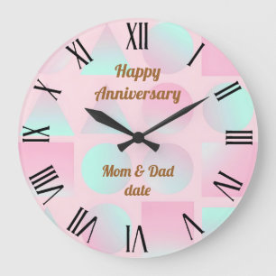 Mint Blush Pink Abstrakte Trendige Kollektion Große Wanduhr