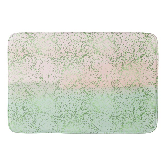 Mint Blush Pink Aquarell Confetti Punkte Badematte (Vorderseite)
