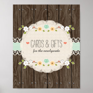 Mint Boho Rustic Polterabend Cards Schild