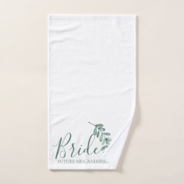 Mint Botanical Elegante Bridge Personalisiert Handtuch