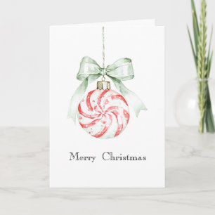 Mint Bow Peppermint Candy Weihnachten Karte