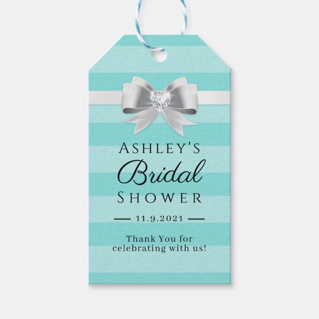 Mint Bride & Co Bridal Dusche Einladung Geschenkanhänger (Vorderseite)