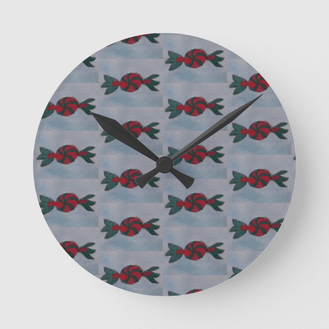 Mint Candies Clock Runde Wanduhr (Vorderseite)