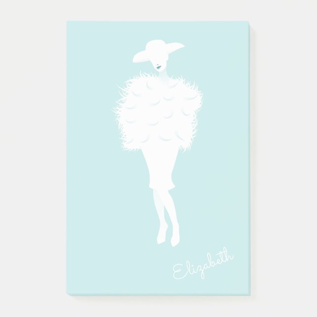 Mint Chic Fashion Lady Post-it® Notes (Devant)