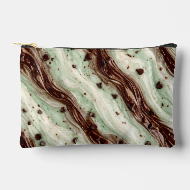 Mint Chocolate Chip Milkshake Marble Design Zubehörtasche (Vorderseite)