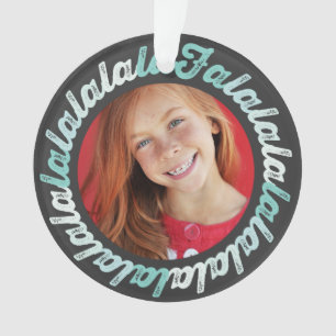 Mint Circle Falalalala Bold Script Photo Noël