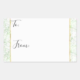 Mint Confetti Dots Gold bis von Weihnachtskleber Rechteckiger Aufkleber