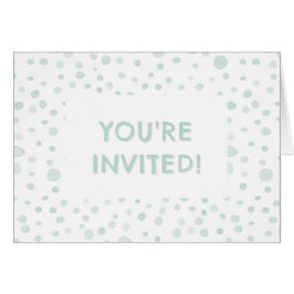 Mint Confetti Wasserfarbe Dots Geburtstag Einladun