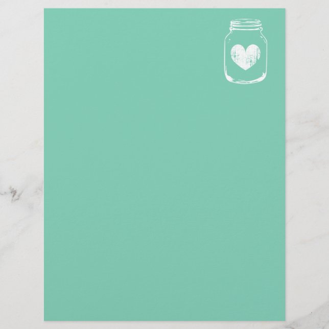 Mint Country chic Maurer Glas Hochzeitskunst (Vorderseite)