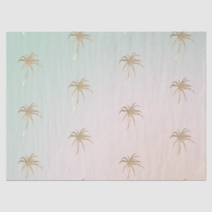 Mint Cream Ombre Tropical Gold Palm Bäume Seidenpapier