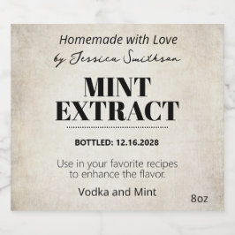 Mint Extract Modern Label Sticker ZEX_001c