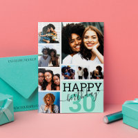 Mint Family Friends Foto Collage Happy Birthday
