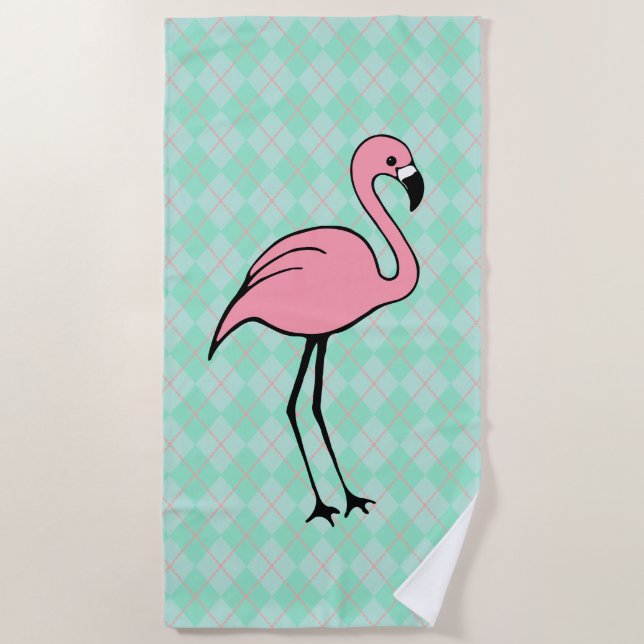 Mint Flamant rose Rose Plage Piscine Serviette Vac (Devant)