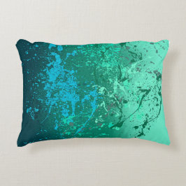 Mint Flurry: Abstract spatter art Dekokissen