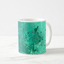 Mint Flurry Abstracte Spritzkunst Kaffeetasse