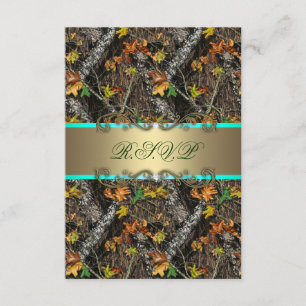 Mint-Formal-Camouflage-Hochzeit-RSVP-Karten RSVP Karte