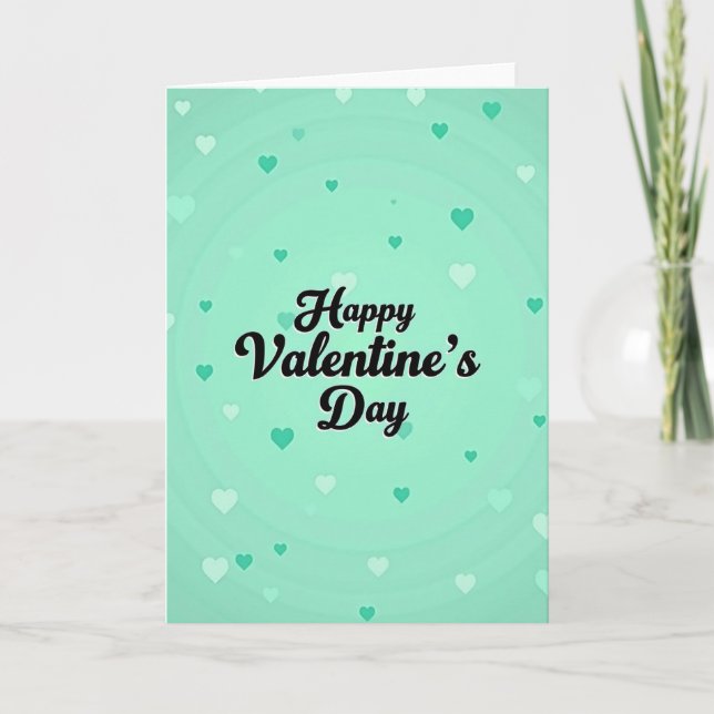 Mint Frohe Valentinstag-Karte Karte (Vorderseite)