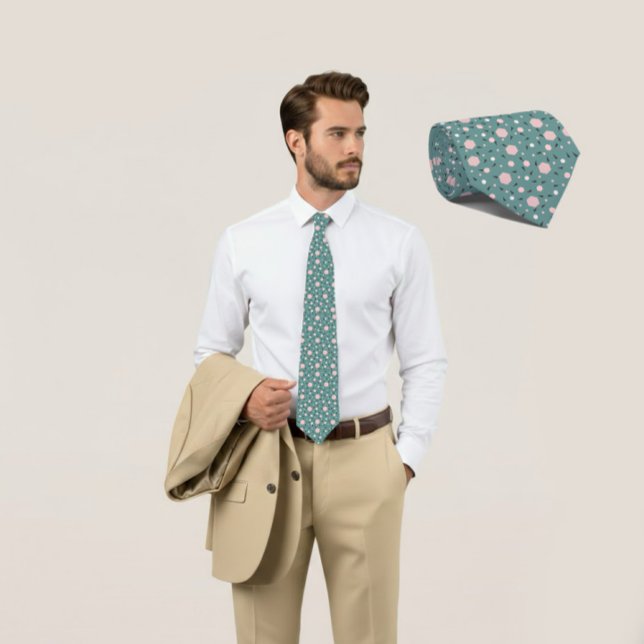 Mint Geo Hexagon & Charcoal Triangle Tie Krawatte (Von Creator hochgeladen)
