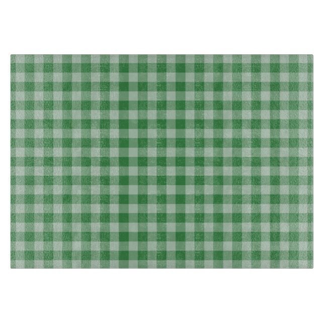 Mint Gingham Stripes Schneidebrett (Vorderseite)