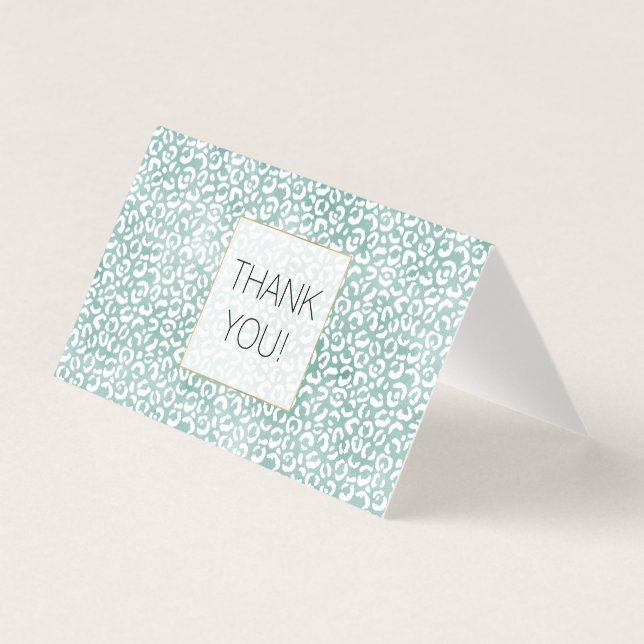 Mint Glam Leopard Print Vielen Dank (Vorderseite)