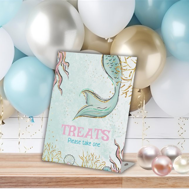 Mint Glitter Mermaid tail under the sea Treats Sockelschild (Von Creator hochgeladen)