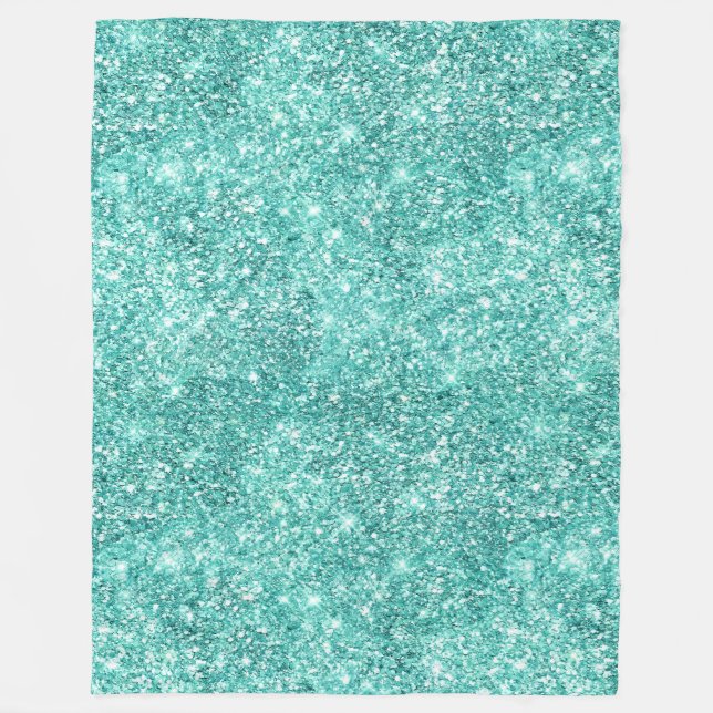 Mint Glitz Glitzer Fleecedecke (Vorderseite)