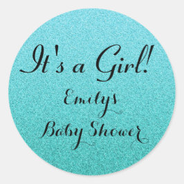 Mint Glitzer Es ist Girl Baby Duwer Fevor Sticker