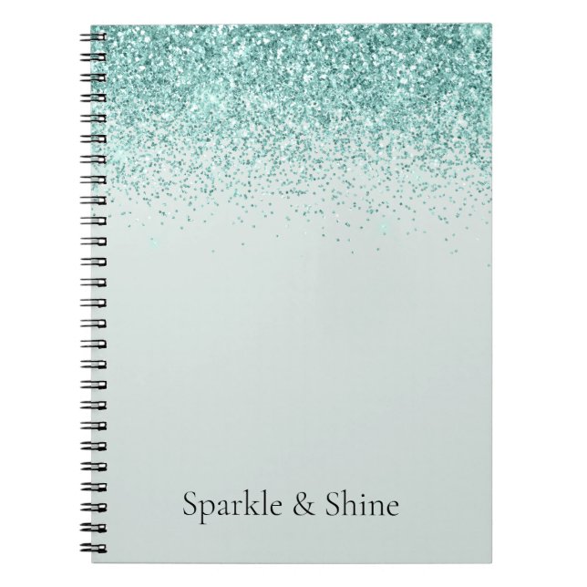 Mint Glitzer Sparkle Notizblock (Vorderseite)