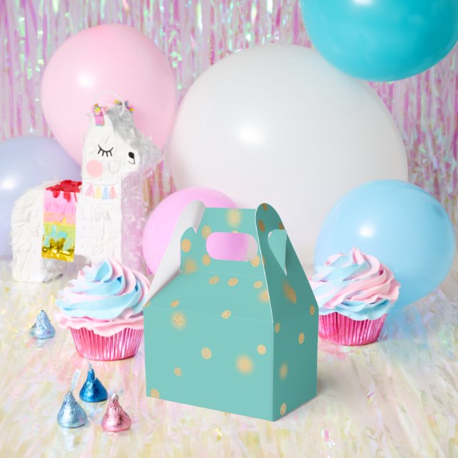 Mint Gold Confetti Geschenkschachtel (Party)
