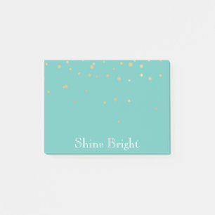 Mint Gold Confetti Post-it Klebezettel