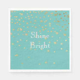 Mint Gold Confetti Serviette