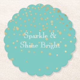 Mint Gold Confetti Untersetzer