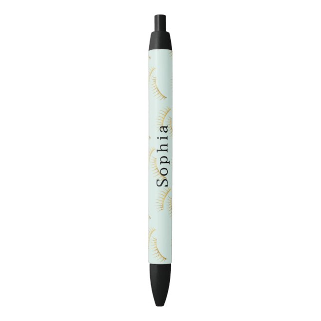 Mint Gold Eyelashes Kugelschreiber (Vorderseite Vertikal)