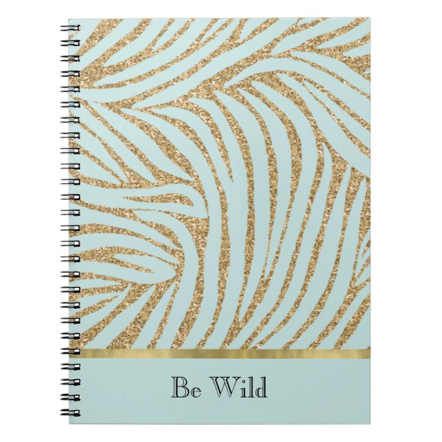 Mint Gold Glitter Zebra   Notizblock (Vorderseite)