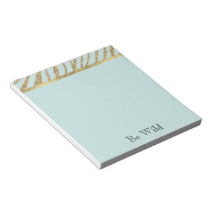 Mint Gold Glitter Zebra Notizblock