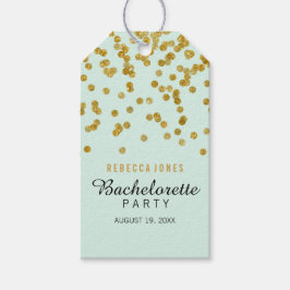 Mint Gold Glitzer confetti Bachelorette Gift Tags Geschenkanhänger