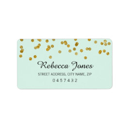 Mint Gold Glitzer Konfetti-Adressmarken Adressaufkleber