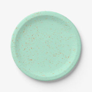 Mint Gold Paper Plate Pappteller