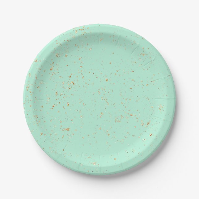 Mint Gold Paper Plate Pappteller (Vorderseite)