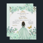 Mint Gold Prinzessin Sweet 16 Einladung<br><div class="desc">Budget Elegant Mint Gold Schmetterling Blumenprinzessin Sweet 16 Einladung</div>
