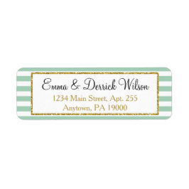 Mint Gold Rücksendeadressen-Aufkleber Elegante Dus