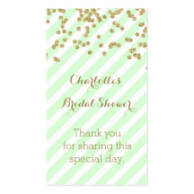 Mint Gold Stripes Brautparty Gefälligetags