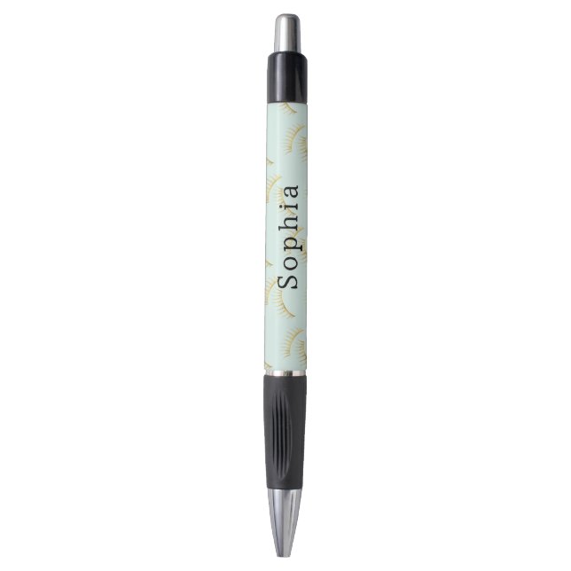 Mint Gold Wimpern Kugelschreiber (Vorderseite Vertikal)